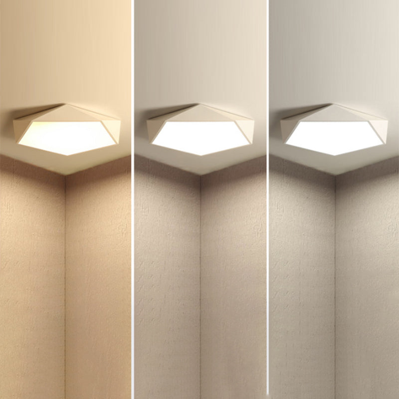 LED-Unterputzbeleuchtung für Schlafzimmer, Unterputzleuchte im minimalistischen Stil mit geometrischem Metallschirm