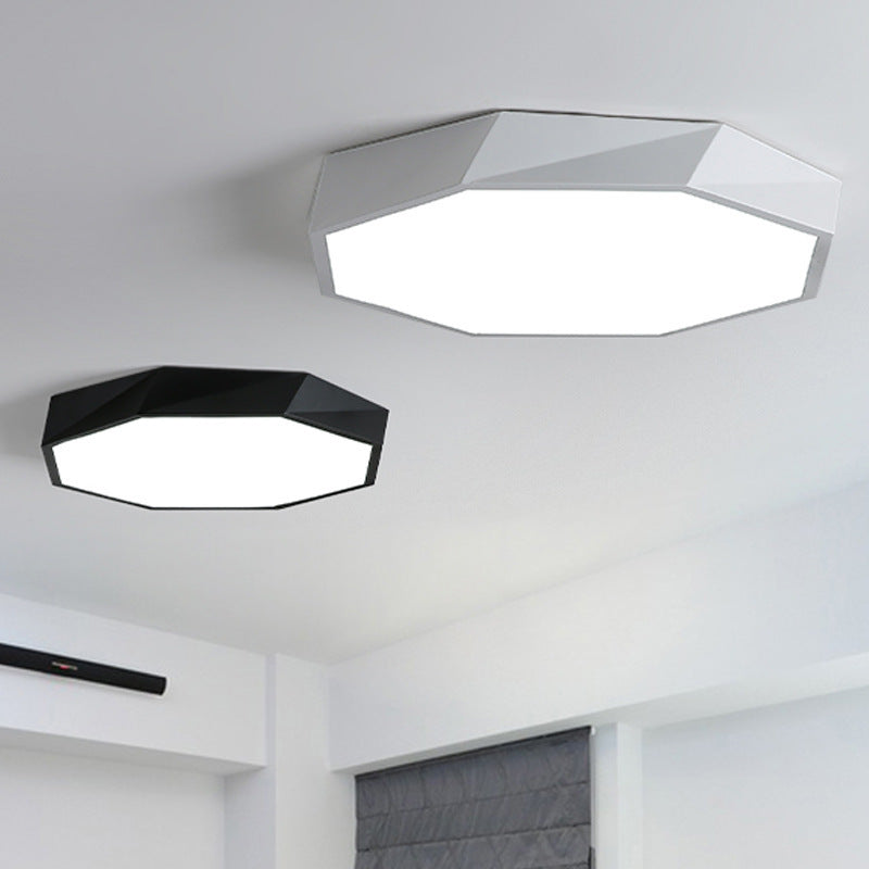 LED-Unterputzbeleuchtung für Schlafzimmer, Unterputzleuchte im minimalistischen Stil mit geometrischem Metallschirm