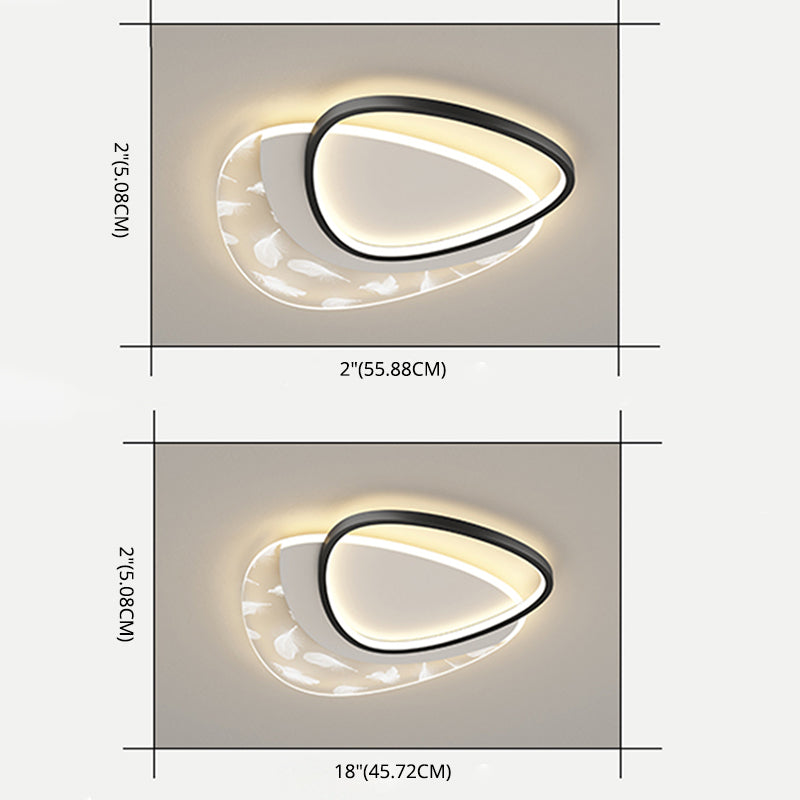 Plafonnier oblong en acrylique à montage encastré à LED en plumes à la mode moderne pour le salon
