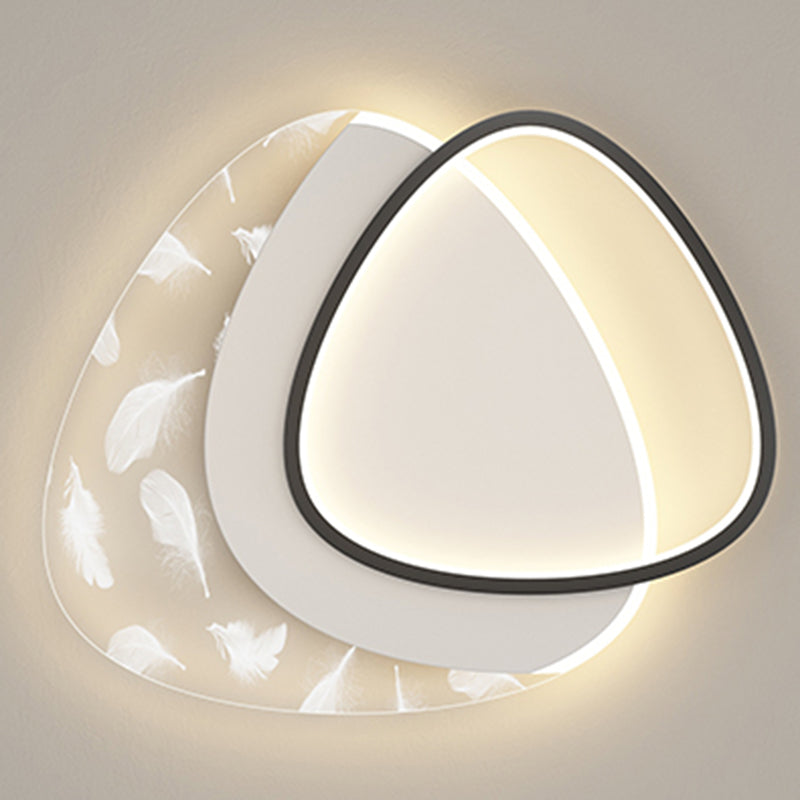 Plafonnier oblong en acrylique à montage encastré à LED en plumes à la mode moderne pour le salon