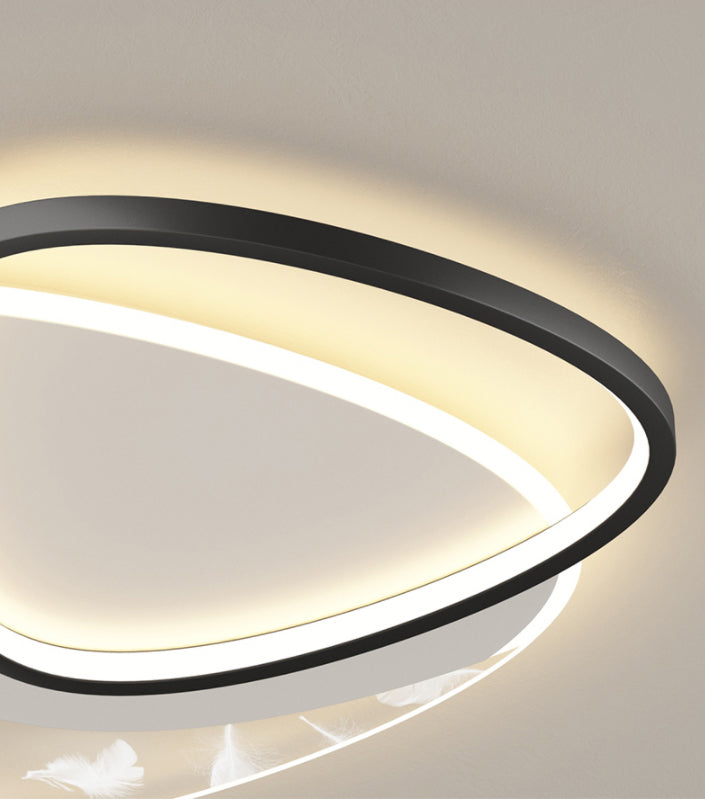 Plafonnier oblong en acrylique à montage encastré à LED en plumes à la mode moderne pour le salon