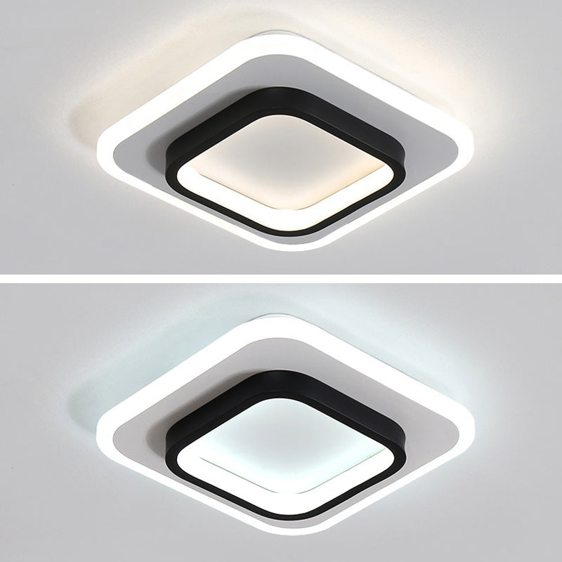 Simplicity Geometrical Flush Ceiling Light Fixture Acrylic LED Aisle Flush Mount Fixture