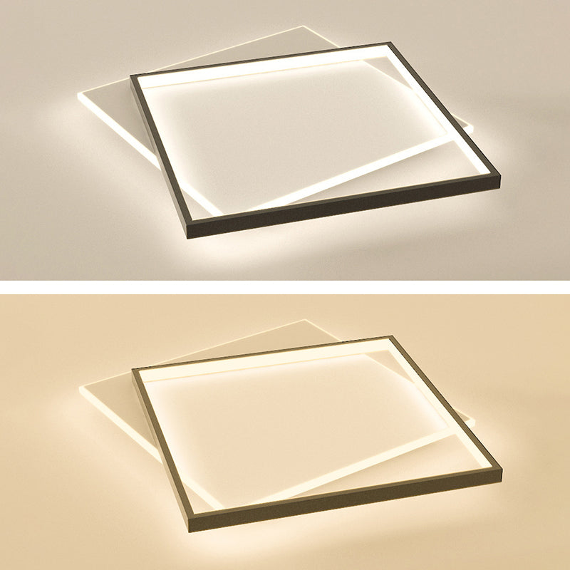 Acrylic Geometrical Flush Mount Light Fixture Modern Style LED Black-White Ceiling Lighting