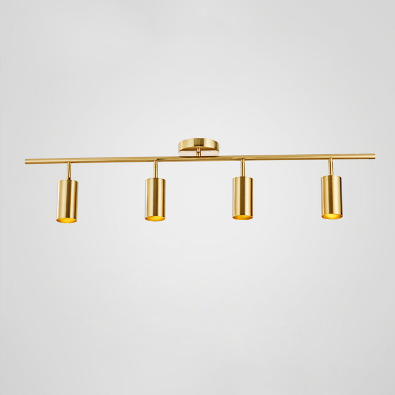 Nordic Surface Mounted Track Light in Golden Living Room Home Clothing Shop Commercial  Semi Mount Lighting