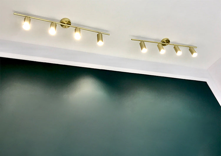 Nordic Surface Mounted Track Light in Golden Living Room Home Clothing Shop Commercial  Semi Mount Lighting