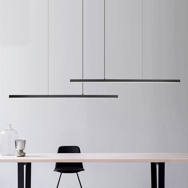 Linear Over Island Lighting Metal Modern Simplicity Hanging Island Lights for Restaurant