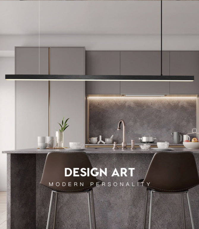 Linear Over Island Lighting Metal Modern Simplicity Hanging Island Lights for Restaurant