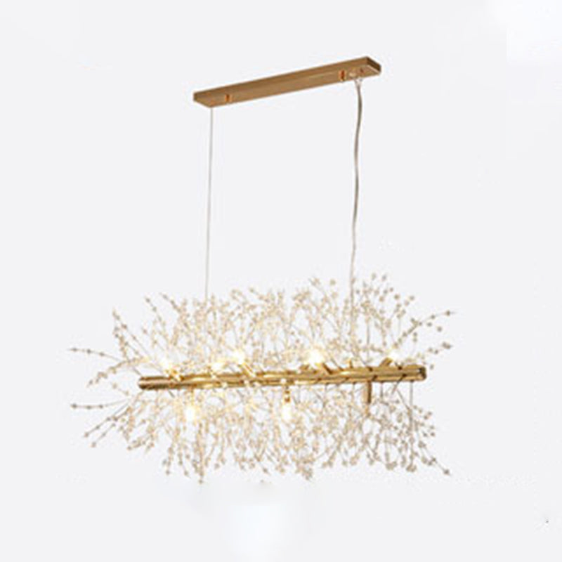 Firework Island Lighting Fixtures Crystal Minimalism Pendant Lighting Fixtures for Restaurant