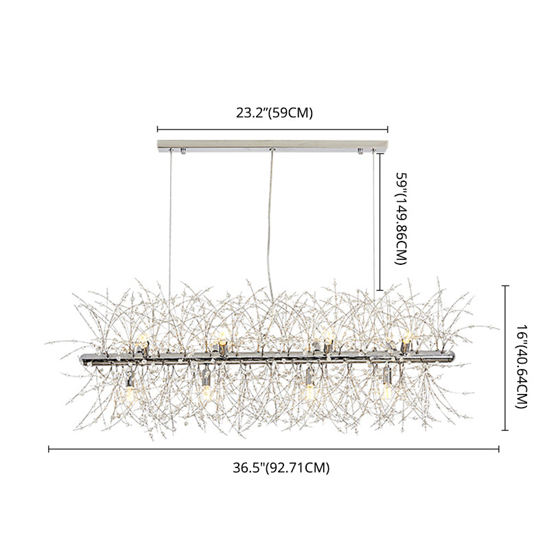 Luminaires d'éclairage de l'île de feu d'artifice cristalmalisme cristalmalisme éclairage des pendentifs pour le restaurant