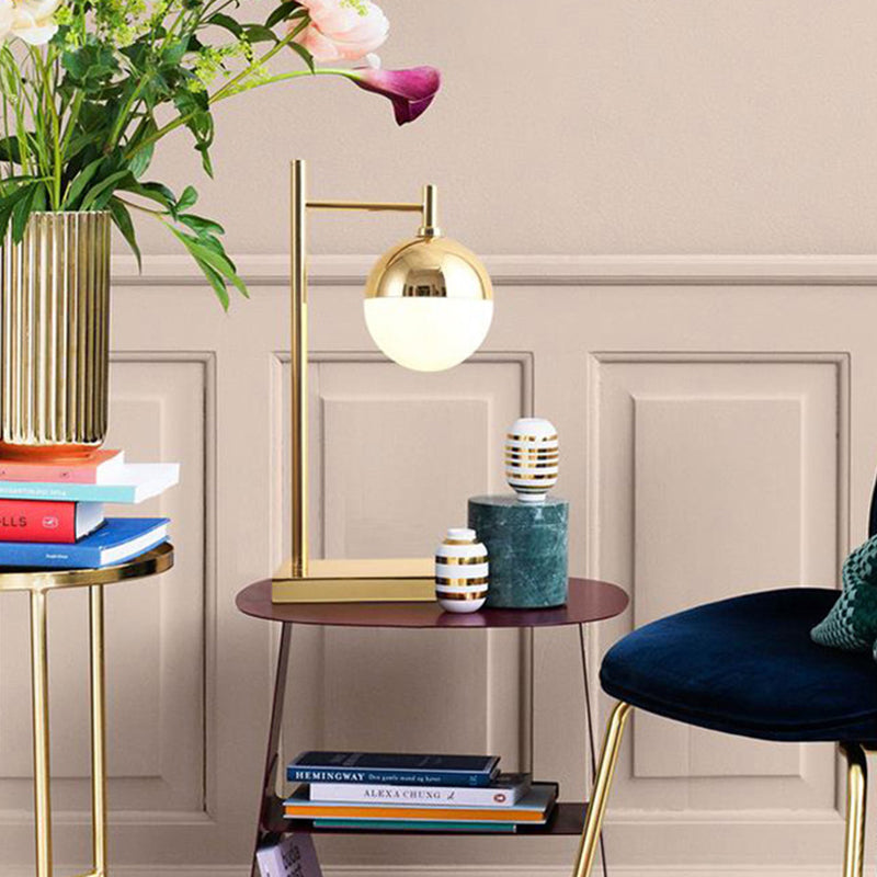 Modern Metal Base Table Lamp Glass 1 Light Table Light