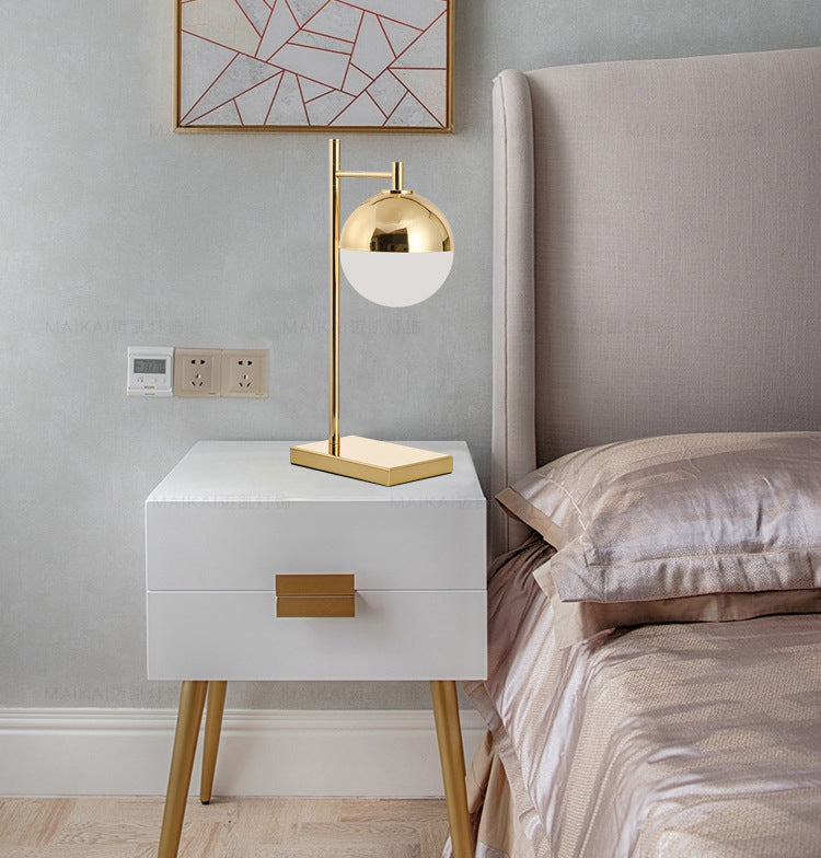 Modern Metal Base Table Lamp Glass 1 Light Table Light