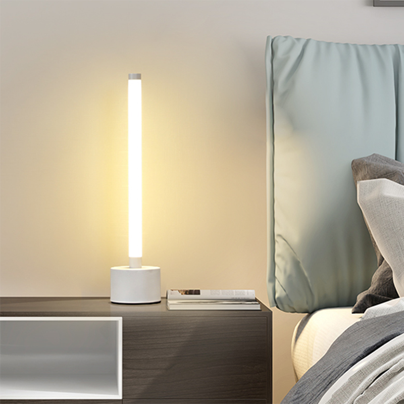 Semplice lampada da comodino a LED tubolare a LED lampada da comodino acrilico con interruttore on-off