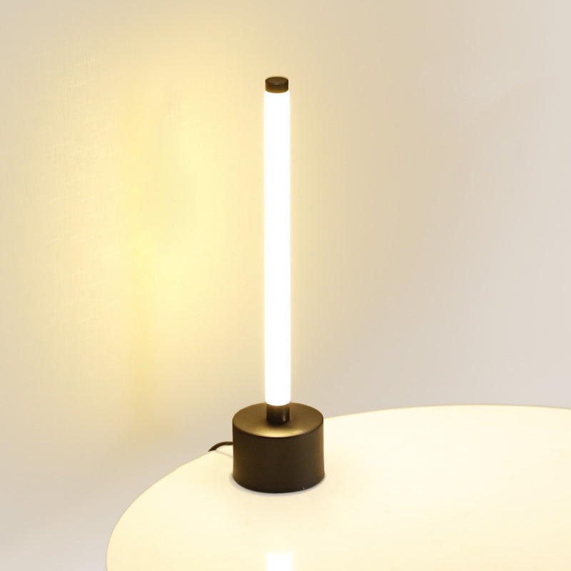 Semplice lampada da comodino a LED tubolare a LED lampada da comodino acrilico con interruttore on-off