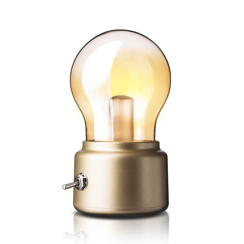 Bulbe en verre mini lampe de table simple 1 Hier-chambre à coucher stand de nuit avec un interrupteur rotatif