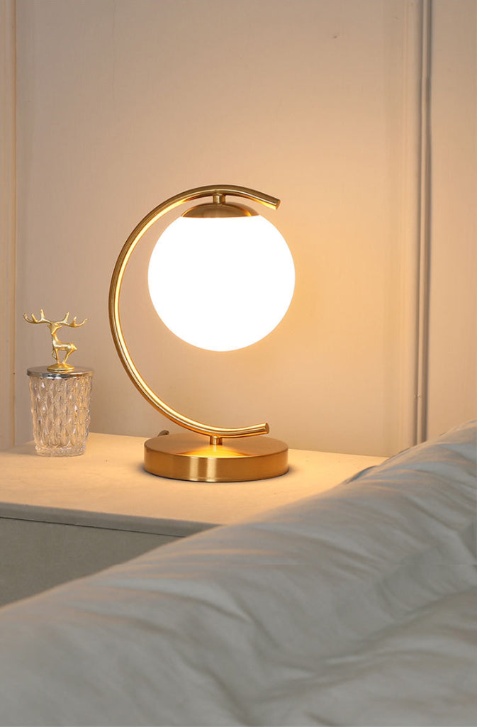 Verre de lampe à table mondiale moderne 1 lumière de table lumineuse