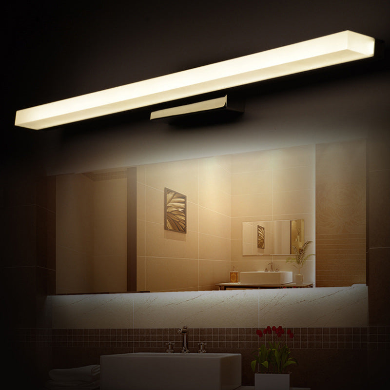 Simplicité Mirror de vanité allongée lumineuses luminaires muraux acryliques pour salle de bain