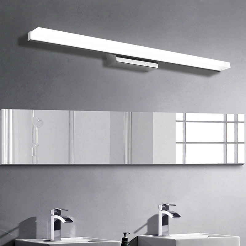 Simplicité Mirror de vanité allongée lumineuses luminaires muraux acryliques pour salle de bain