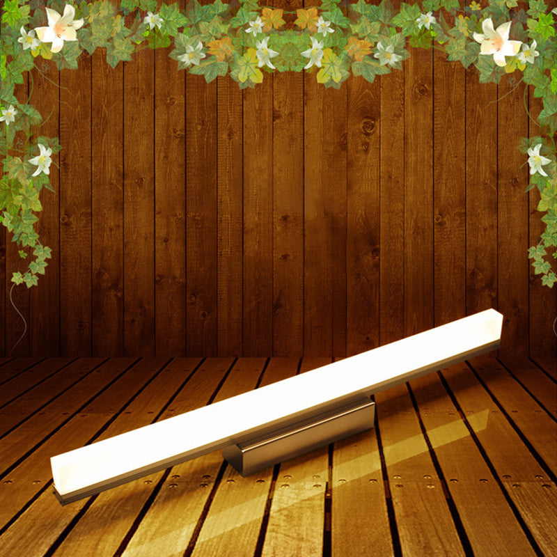 Simplicité Mirror de vanité allongée lumineuses luminaires muraux acryliques pour salle de bain