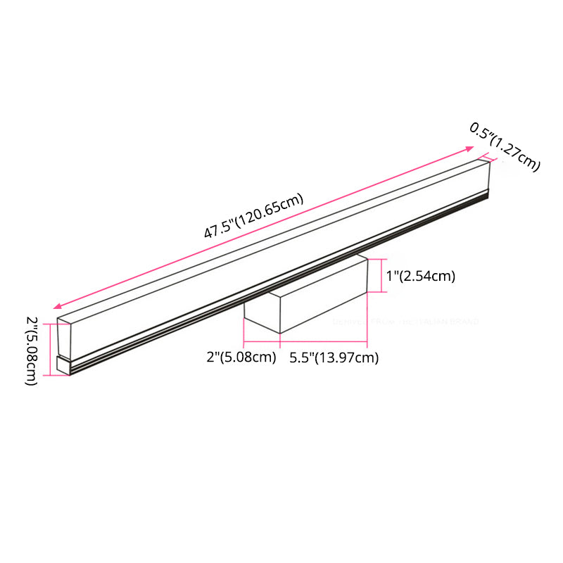 Simplicité Mirror de vanité allongée lumineuses luminaires muraux acryliques pour salle de bain