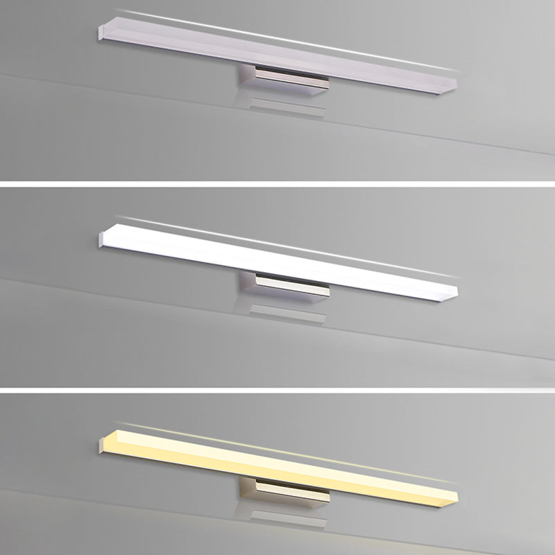 Simplicité Mirror de vanité allongée lumineuses luminaires muraux acryliques pour salle de bain