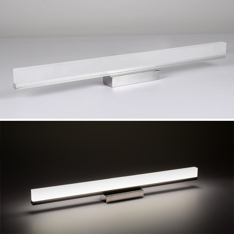 Simplicité Mirror de vanité allongée lumineuses luminaires muraux acryliques pour salle de bain