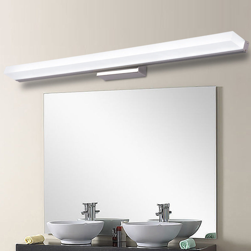 Simplicité Mirror de vanité allongée lumineuses luminaires muraux acryliques pour salle de bain