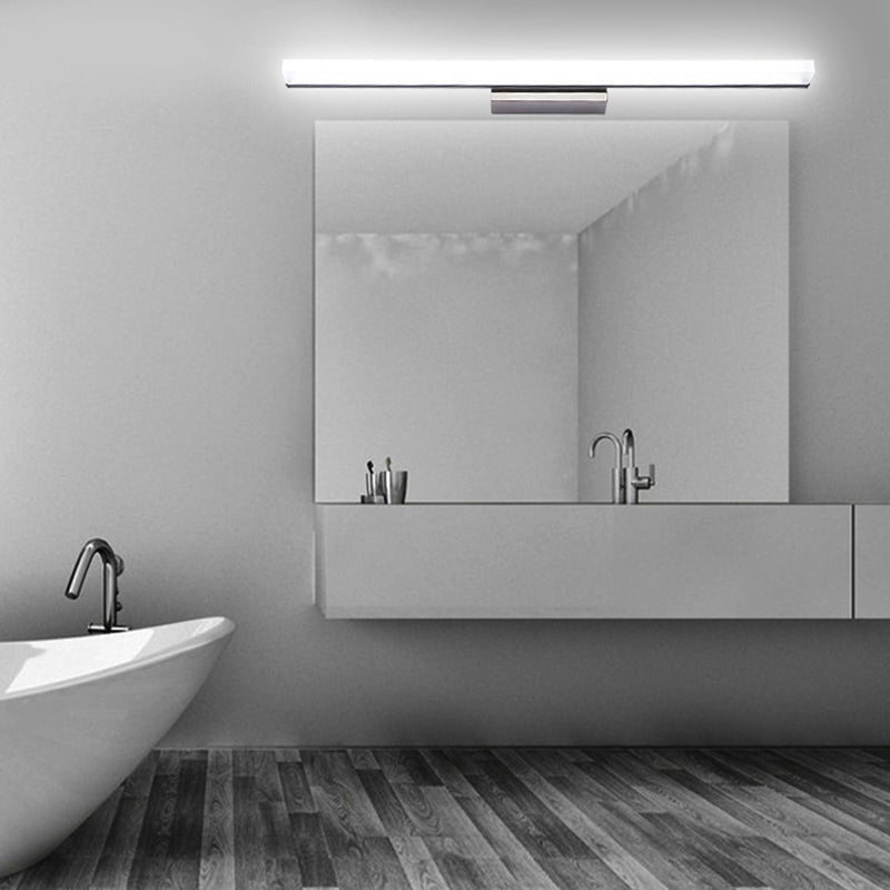 Simplicité Mirror de vanité allongée lumineuses luminaires muraux acryliques pour salle de bain