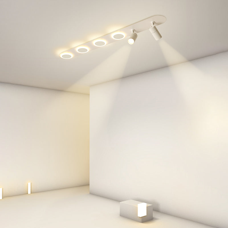 Luz de techo de semi-ras de LED rectangulares en blanco en simplicidad moderna Montaje a ras de hierro forjado con sombra acrílica