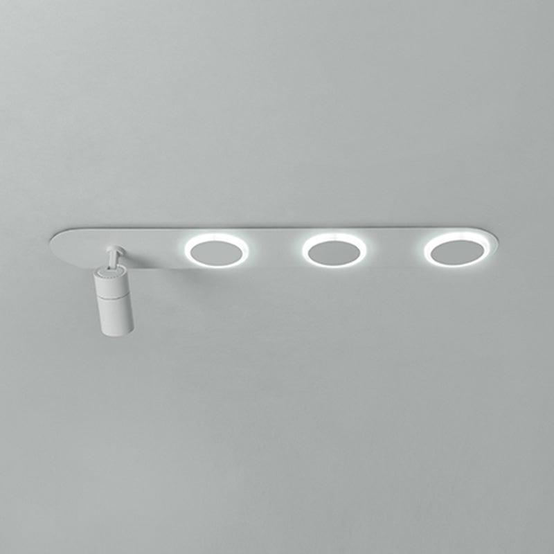Luz de techo de semi-ras de LED rectangulares en blanco en simplicidad moderna Montaje a ras de hierro forjado con sombra acrílica