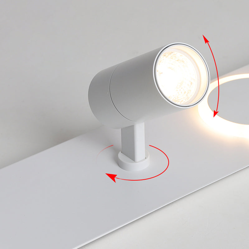 Luz de techo de semi-ras de LED rectangulares en blanco en simplicidad moderna Montaje a ras de hierro forjado con sombra acrílica