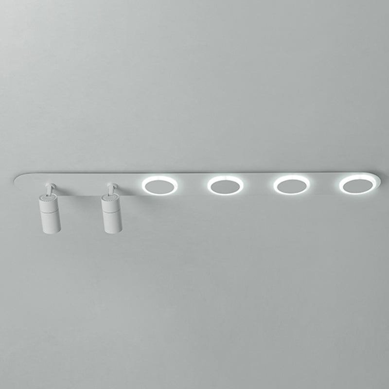 Luz de techo de semi-ras de LED rectangulares en blanco en simplicidad moderna Montaje a ras de hierro forjado con sombra acrílica