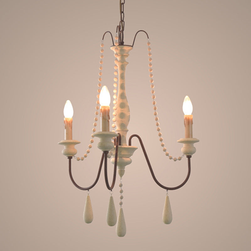 Traditioneller rustikaler Stil aus Holzleuchten mit Multi-Lights Candlestick Design Lighting Fixture mit Schwanenhalsrostarm
