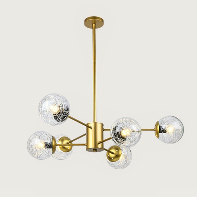 Aluminio Bola de vidrio de vidrio Molecular Estilo nórdico Minimalismo Luz colgante para comedor