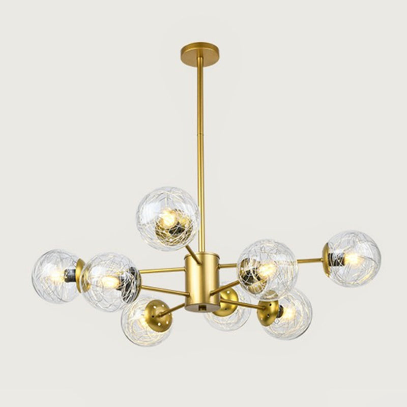 Aluminio Bola de vidrio de vidrio Molecular Estilo nórdico Minimalismo Luz colgante para comedor