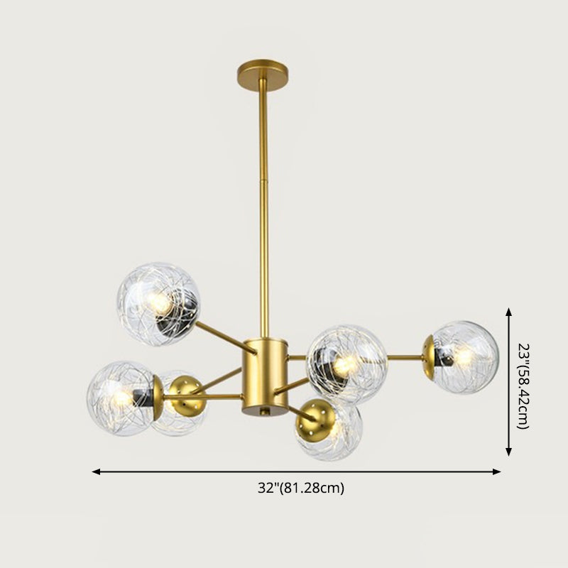 Aluminio Bola de vidrio de vidrio Molecular Estilo nórdico Minimalismo Luz colgante para comedor