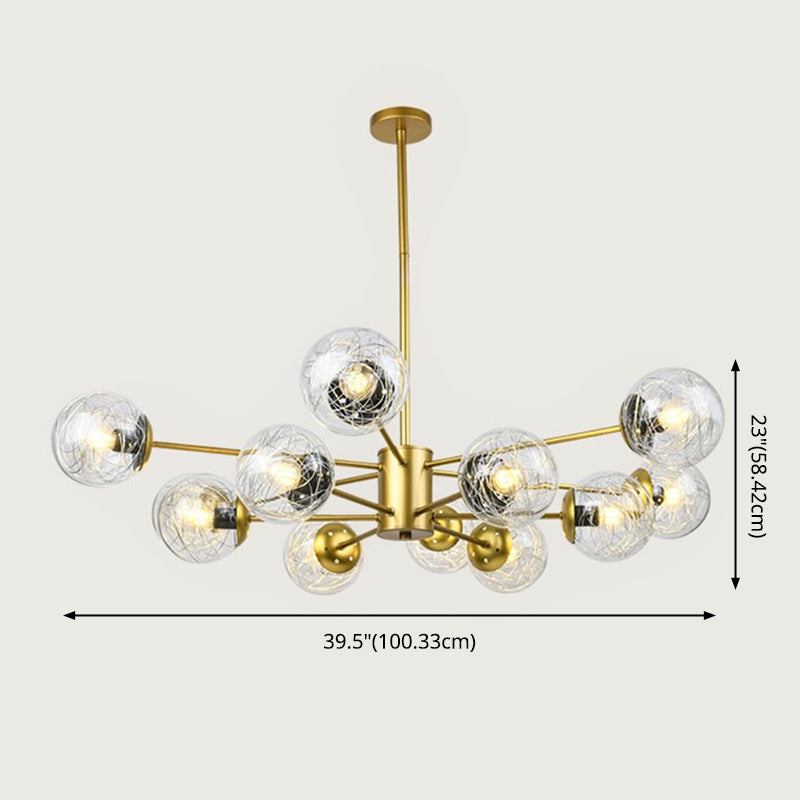Aluminio Bola de vidrio de vidrio Molecular Estilo nórdico Minimalismo Luz colgante para comedor
