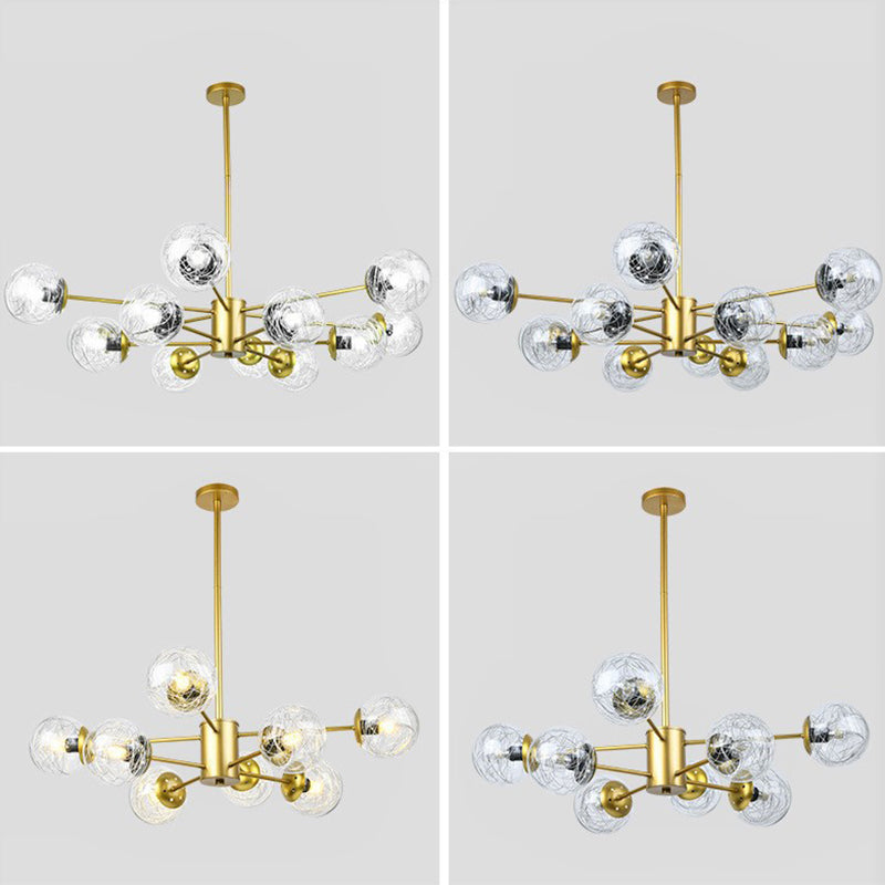 Aluminio Bola de vidrio de vidrio Molecular Estilo nórdico Minimalismo Luz colgante para comedor