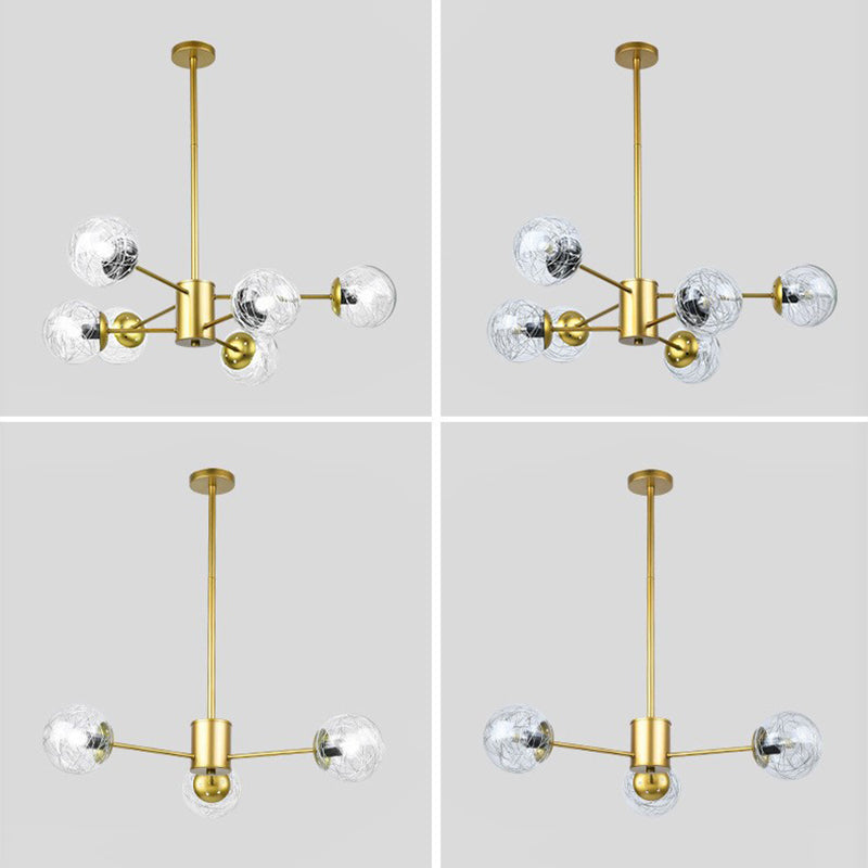 Aluminio Bola de vidrio de vidrio Molecular Estilo nórdico Minimalismo Luz colgante para comedor