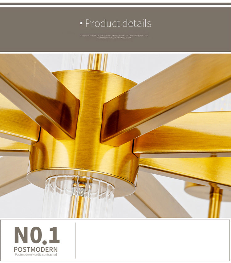 Cilíndrico de metal Candelier Chandelier Contemporáne de lámpara de lámpara de lámpara en oro