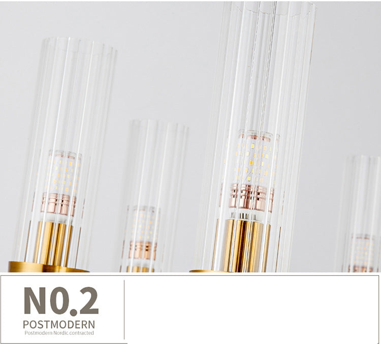 Cilíndrico de metal Candelier Chandelier Contemporáne de lámpara de lámpara de lámpara en oro