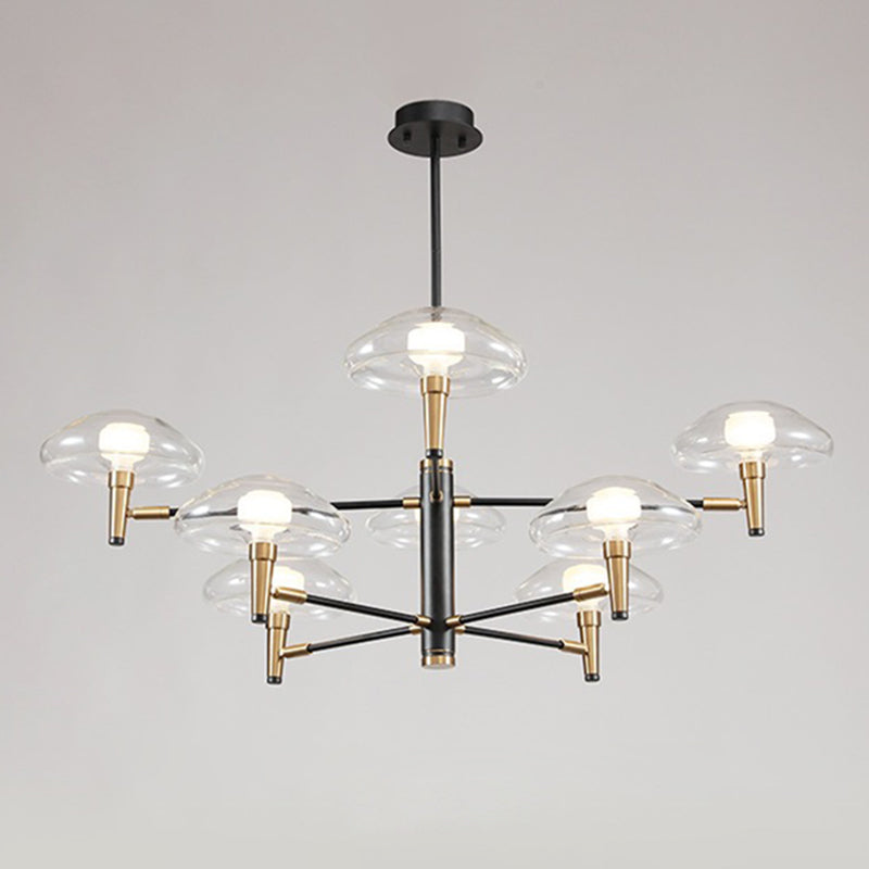 Lámpara de lámpara sombreada de negro simplicidad estilo techo de metal luz colgante de techo