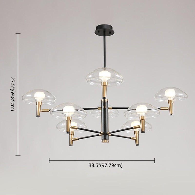 Lámpara de lámpara sombreada de negro simplicidad estilo techo de metal luz colgante de techo