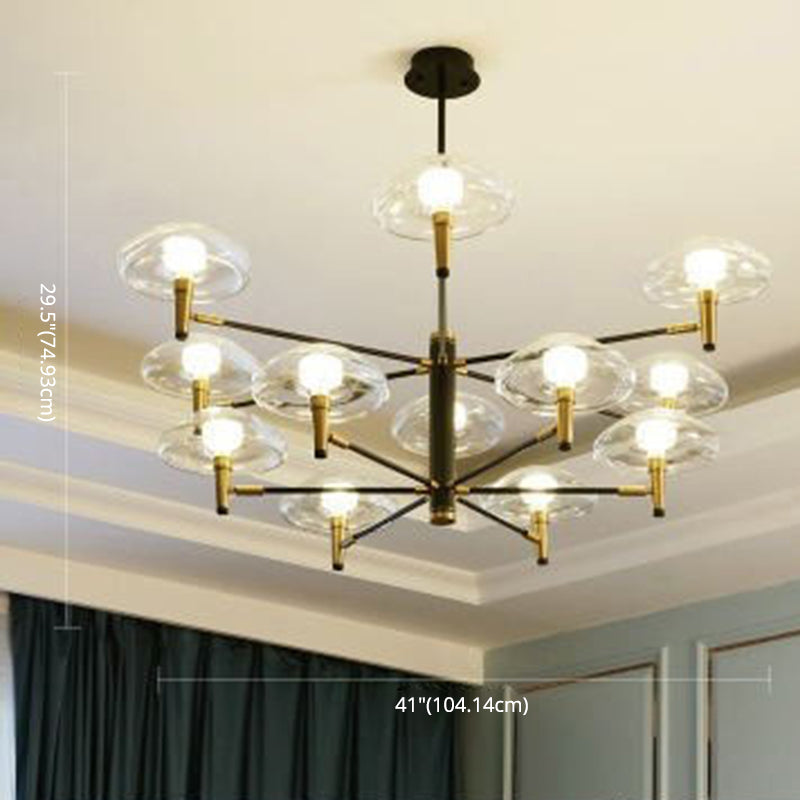 Lámpara de lámpara sombreada de negro simplicidad estilo techo de metal luz colgante de techo