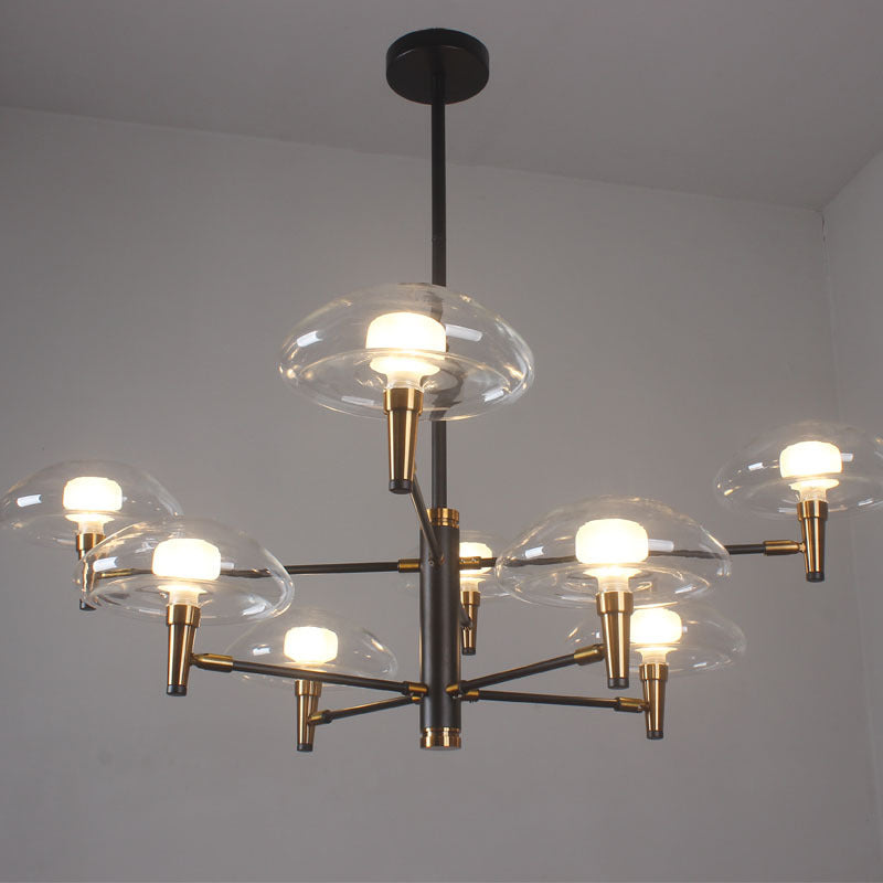 Lámpara de lámpara sombreada de negro simplicidad estilo techo de metal luz colgante de techo