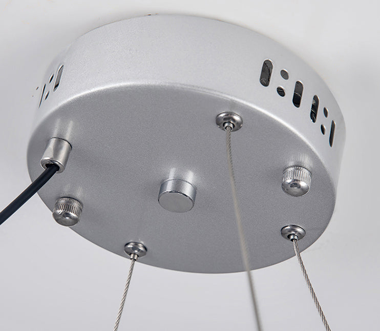 Almacina de vaso de vidrio creativo redondo LED LED Minimalismo Contemporáneo accesorio de iluminación con alambre de suspensión ajustable de 47 "