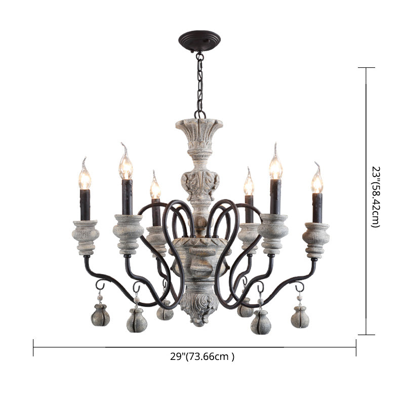 Vintage Candlesticks Styling Resin Chandelier Metal Gooseneck Arm Design Rustic Style Lighting Pendant
