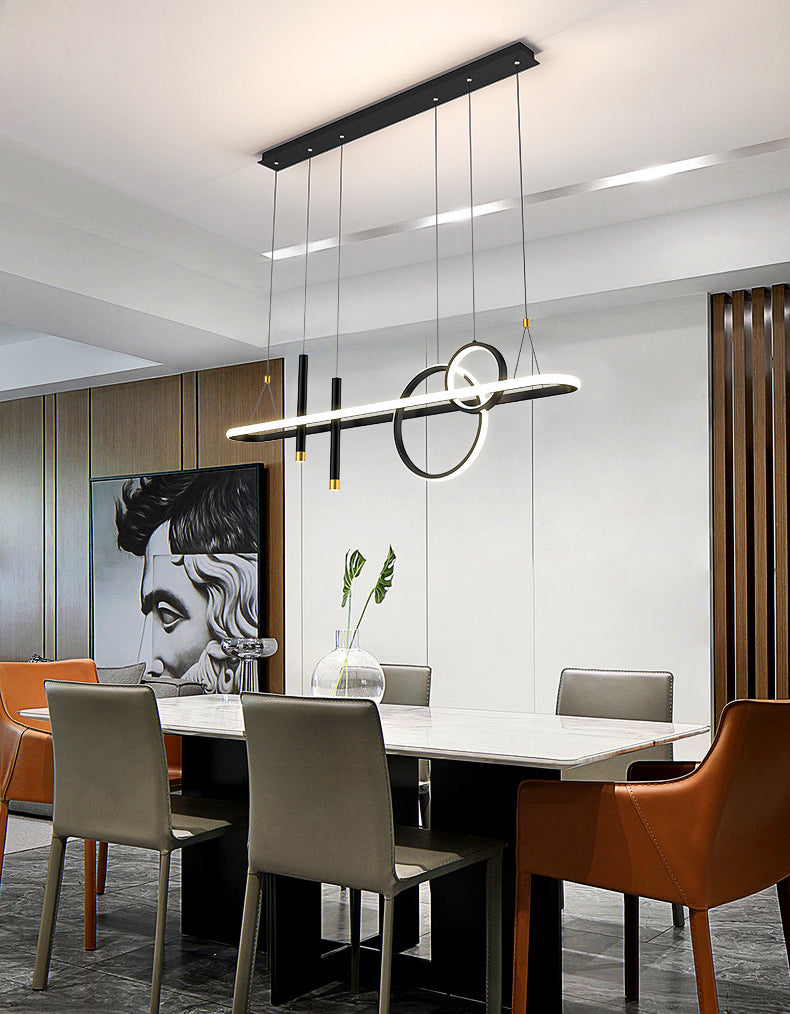 Modern Straight Bars Chandelier Lighting Fixtures Metal Chandelier Lamp