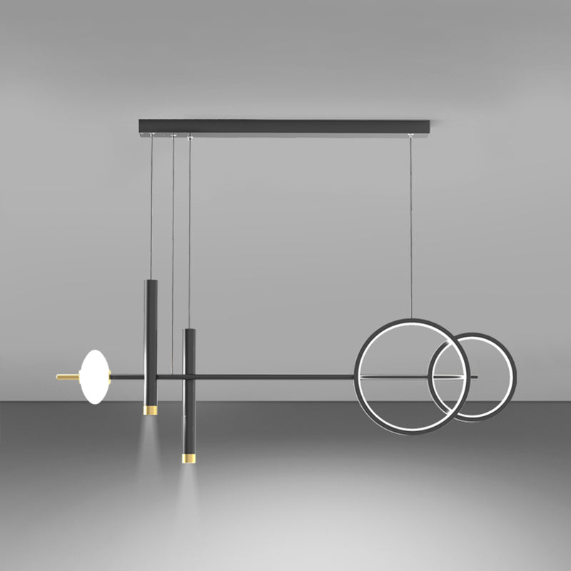 Modern Cylinders Island Chandelier Lights Metal Island Pendant