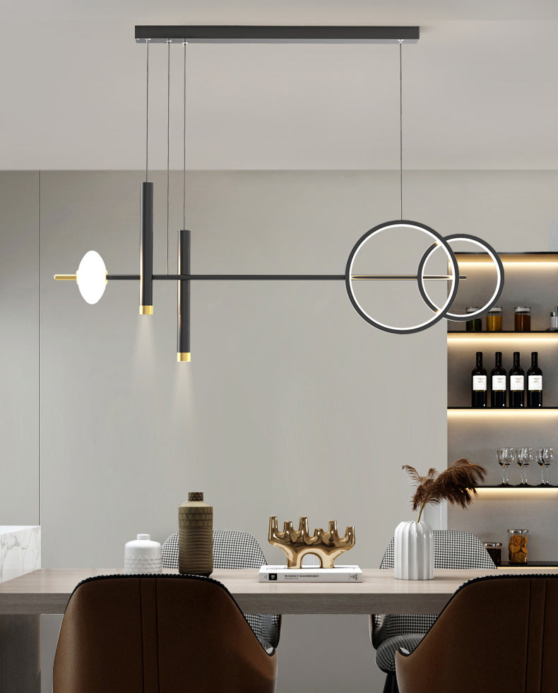 Modern Cylinders Island Chandelier Lights Metal Island Pendant