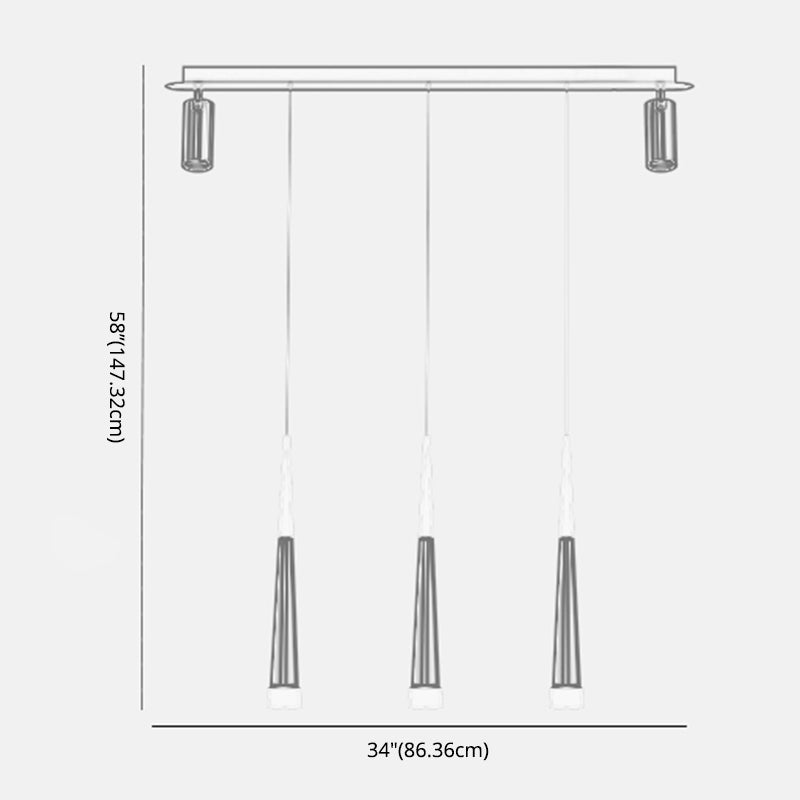Torch-shaped LED Island Light with 360° Adjustable Spotlight Design Dining Room Lighting Fixture